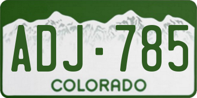 CO license plate ADJ785