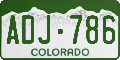 CO license plate ADJ786