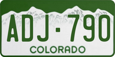CO license plate ADJ790
