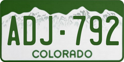CO license plate ADJ792