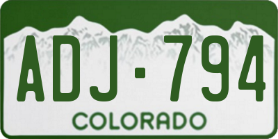 CO license plate ADJ794