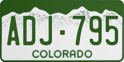 CO license plate ADJ795