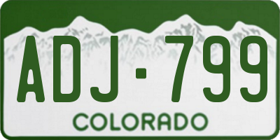 CO license plate ADJ799
