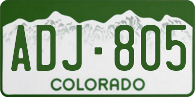 CO license plate ADJ805