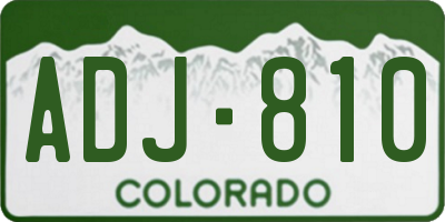 CO license plate ADJ810