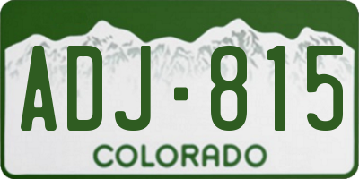 CO license plate ADJ815