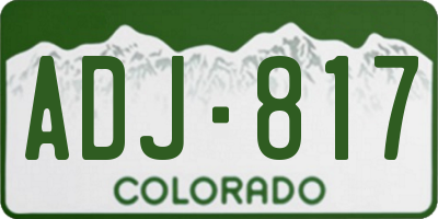 CO license plate ADJ817