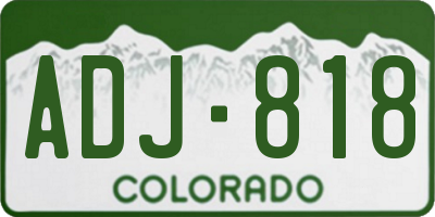 CO license plate ADJ818