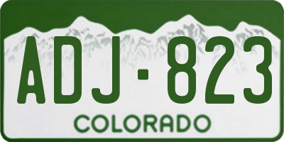 CO license plate ADJ823