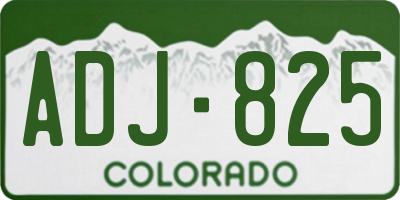 CO license plate ADJ825