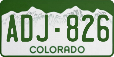 CO license plate ADJ826