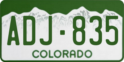 CO license plate ADJ835