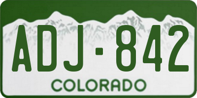 CO license plate ADJ842