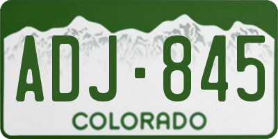 CO license plate ADJ845