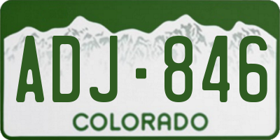 CO license plate ADJ846