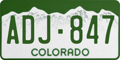 CO license plate ADJ847