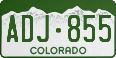 CO license plate ADJ855