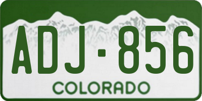 CO license plate ADJ856