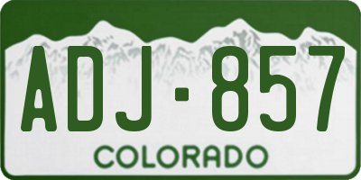 CO license plate ADJ857