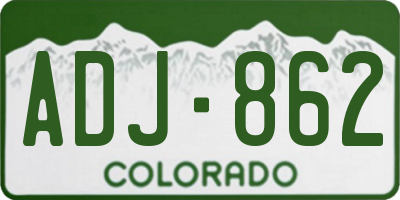 CO license plate ADJ862