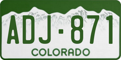 CO license plate ADJ871