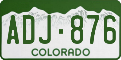 CO license plate ADJ876