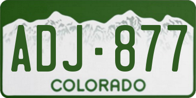 CO license plate ADJ877