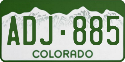 CO license plate ADJ885