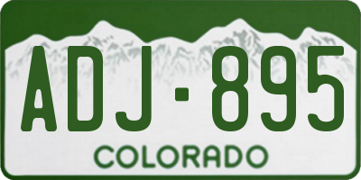 CO license plate ADJ895