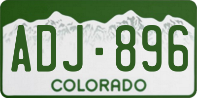 CO license plate ADJ896