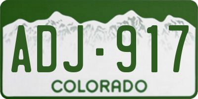 CO license plate ADJ917