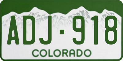 CO license plate ADJ918