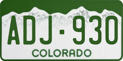 CO license plate ADJ930
