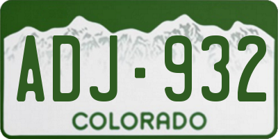 CO license plate ADJ932
