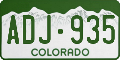 CO license plate ADJ935