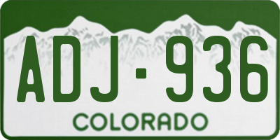 CO license plate ADJ936