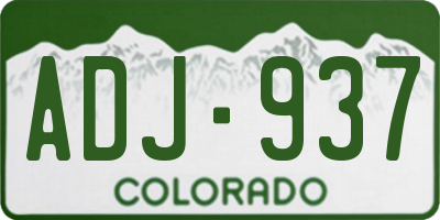 CO license plate ADJ937