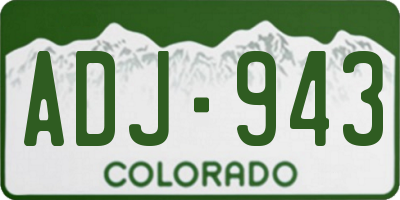 CO license plate ADJ943