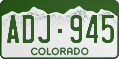 CO license plate ADJ945