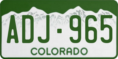 CO license plate ADJ965