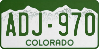 CO license plate ADJ970