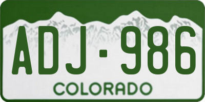 CO license plate ADJ986