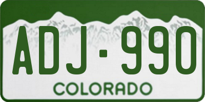 CO license plate ADJ990