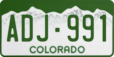 CO license plate ADJ991