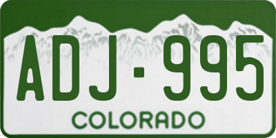 CO license plate ADJ995