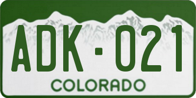 CO license plate ADK021