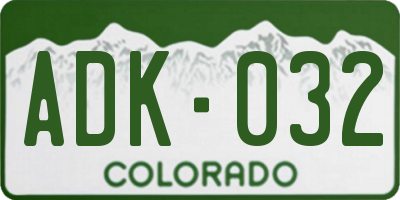CO license plate ADK032