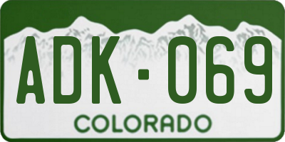 CO license plate ADK069