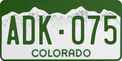 CO license plate ADK075