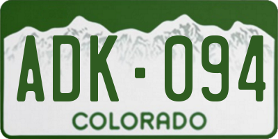 CO license plate ADK094